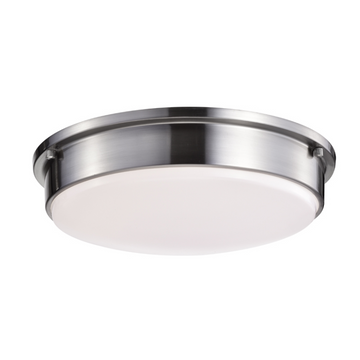 Round LED Satin Nickel Ceiling Light, Klein, Surface Mount, 2100 Lumens